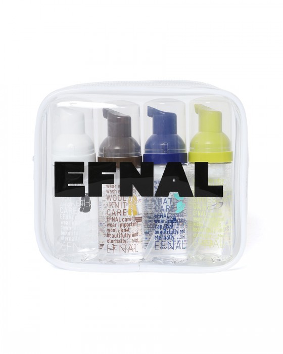 EFNALcare衣料用洗剤スターター＆トラベルセット（ポーチ付き）【水のいらない4種の専用洗剤/50ml×4本】01l