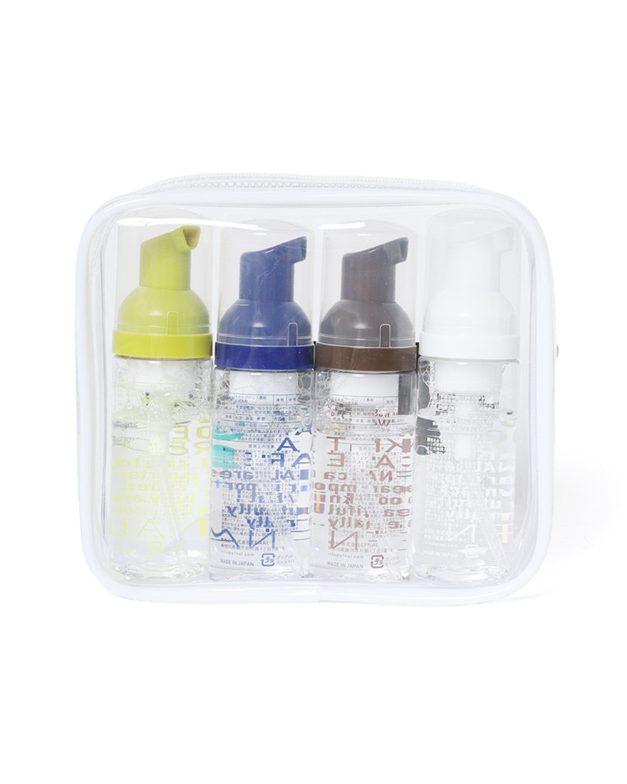 EFNALcare衣料用洗剤スターター＆トラベルセット（ポーチ付き）【水のいらない4種の専用洗剤/50ml×4本】02l