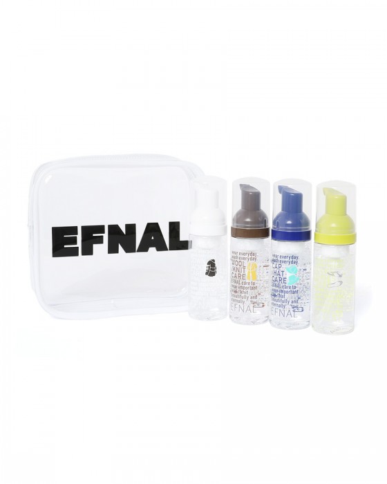 EFNALcare衣料用洗剤スターター＆トラベルセット（ポーチ付き）【水のいらない4種の専用洗剤/50ml×4本】05l