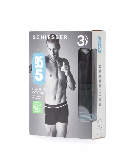 Schiesserグリーンボーダーアソート 3パック ストレッチショーツ【95/5】12l