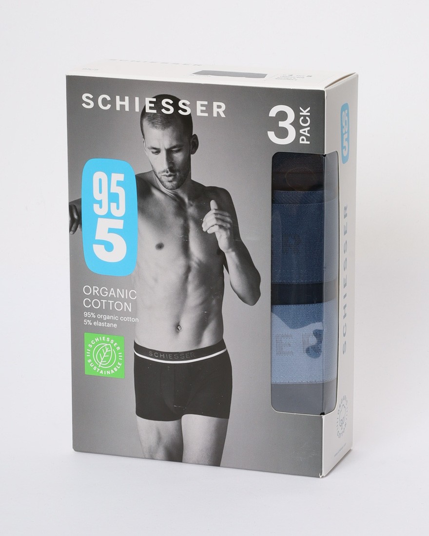 Schiesser95/5 リブカラーアソート 3パック ストレッチショーツ【95/5】12l