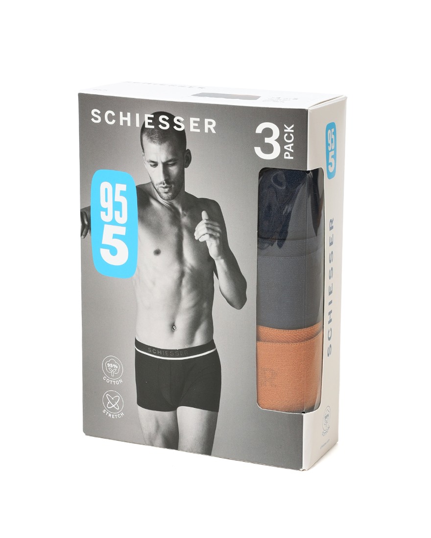 Schiesserボーダーアソート 3パック ストレッチショーツ【95/5】15l