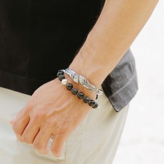 Tokyo LifeSYMPATHY OF SOULiVpV[EIuE\Ej Old Feather Bangle - All Silver40000~