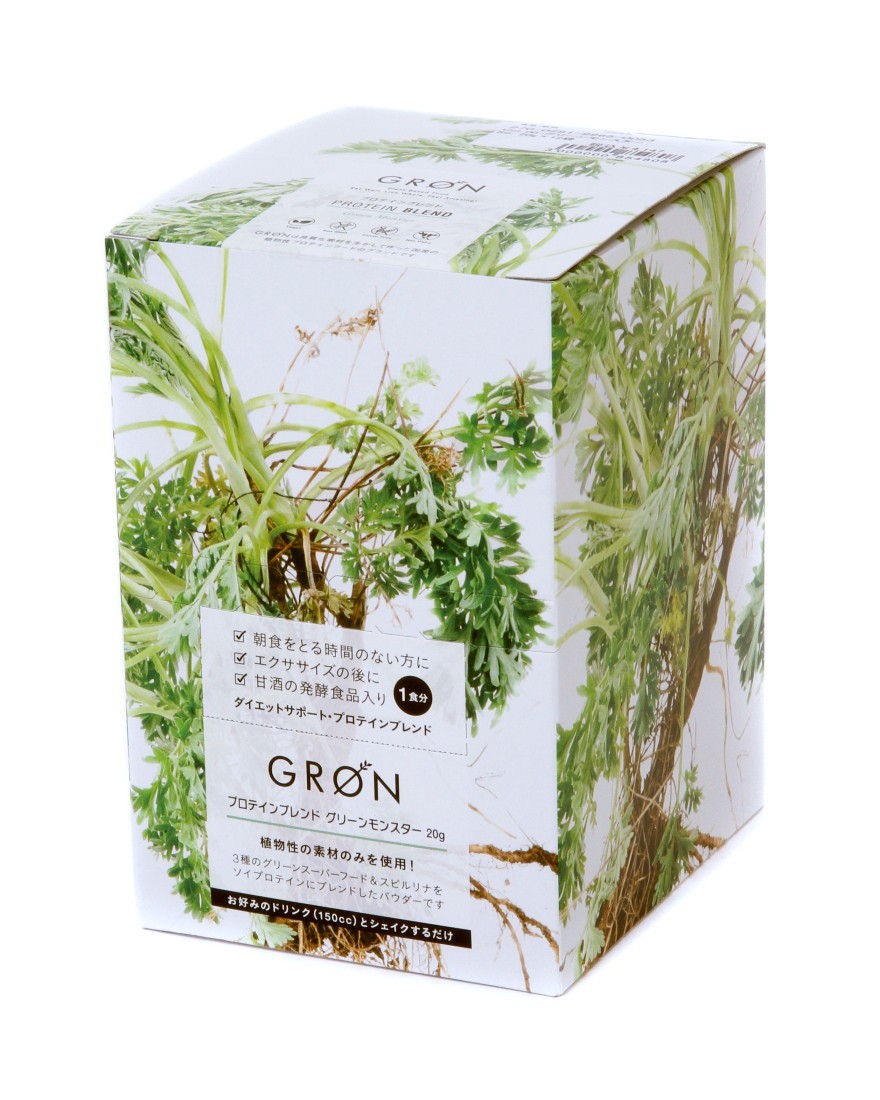 GROENプロテインブレンド 20g×12袋【グリーンモンスター/レッドヒート】ma