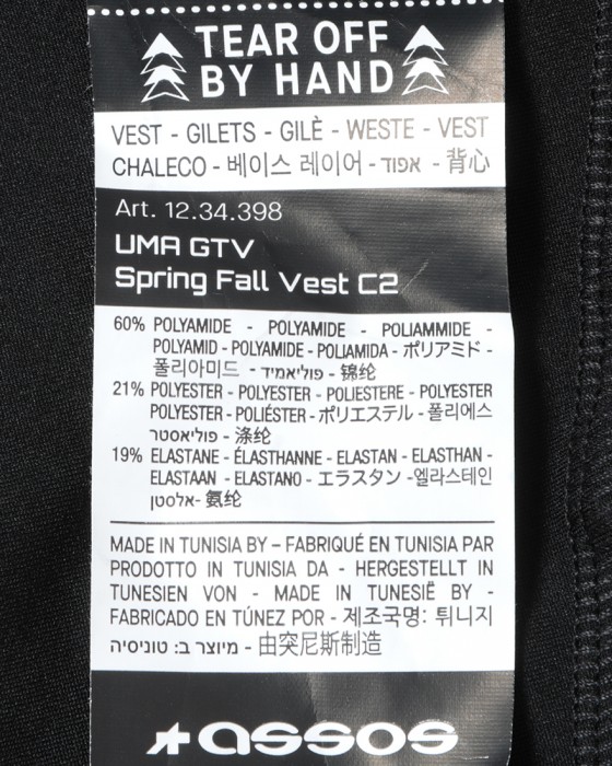 ASSOSレディースインサレーションベスト【UMA GTV Spring Fall Vest C2】18l