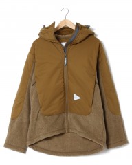 and wander（アンドワンダー）中綿フリースジャケット【top fleece jacket】