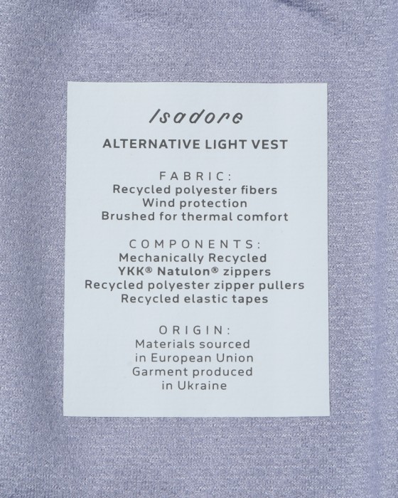 Isadore裏起毛ベスト【Alternative Light Vest】18l
