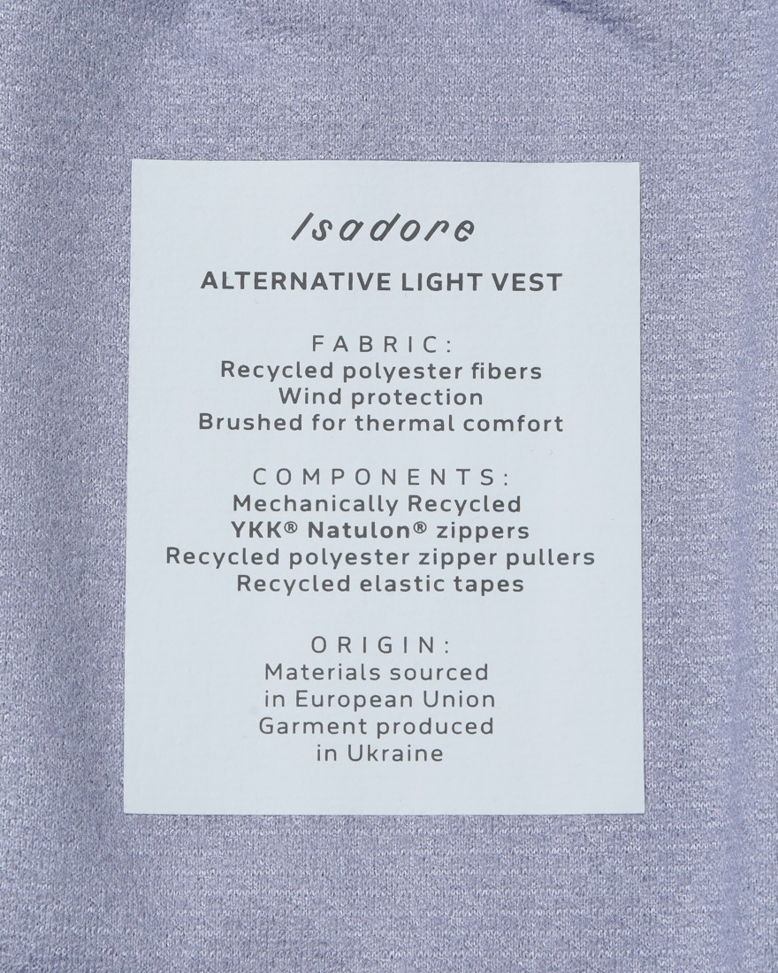 Isadore裏起毛ベスト【Alternative Light Vest】18l