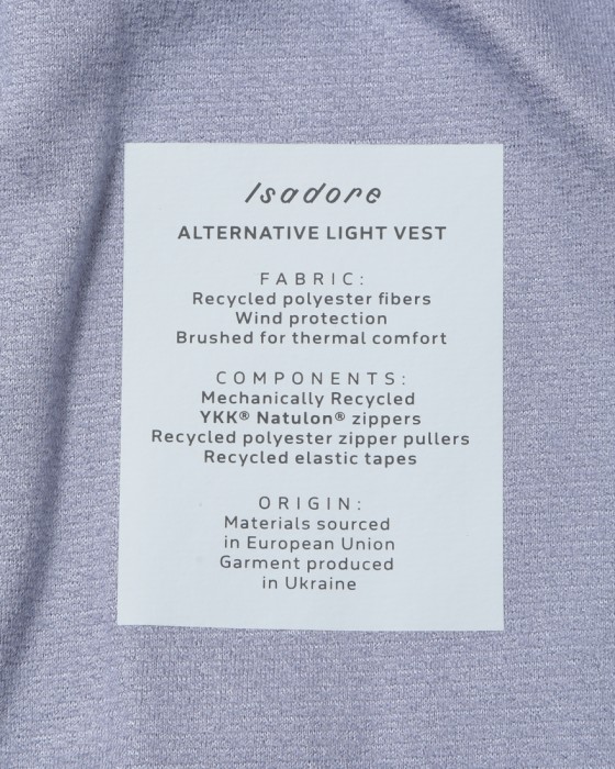 Isadoreレディース裏起毛ベスト【Alternative Light Vest】18l