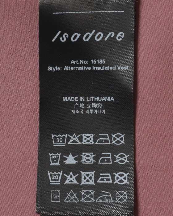 Isadoreインサレーテッドベスト【Alternative Insulated Vest】26l