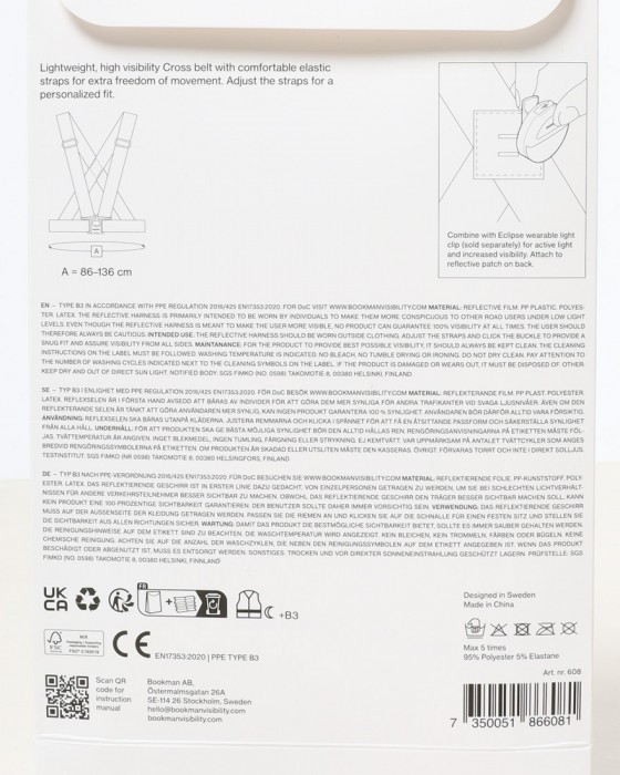 BOOKMANリフレクティブ クロス ベルト【Reflective Cross Belt】18l