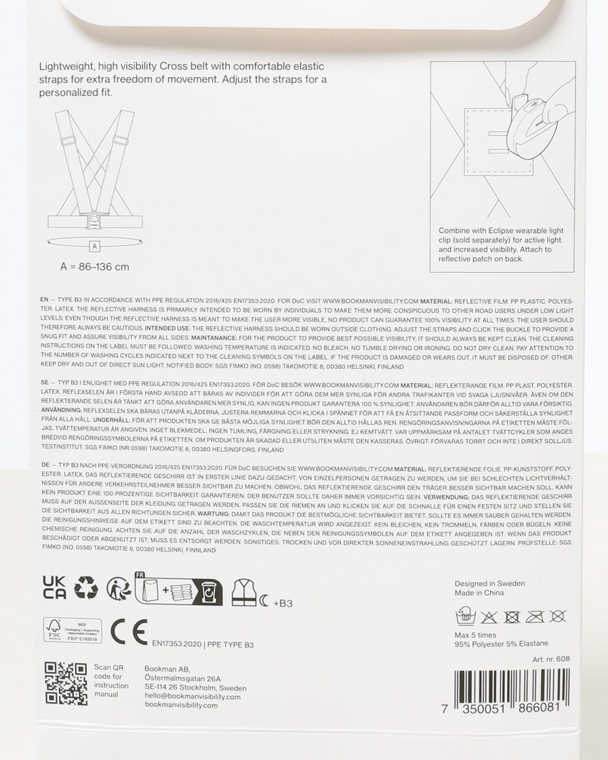 BOOKMANリフレクティブ クロス ベルト【Reflective Cross Belt】18l