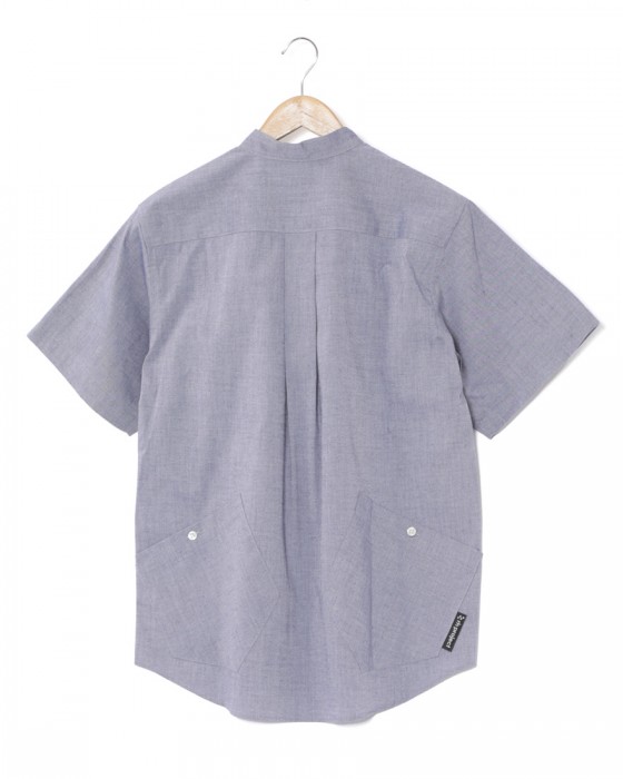 rin projectバックポケット付き バンドカラー半袖シャツ【バンドカラーシャツ COOLMAX(R) EcoMade/2248】02l