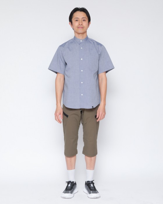 rin projectバックポケット付き バンドカラー半袖シャツ【バンドカラーシャツ COOLMAX(R) EcoMade/2248】21l