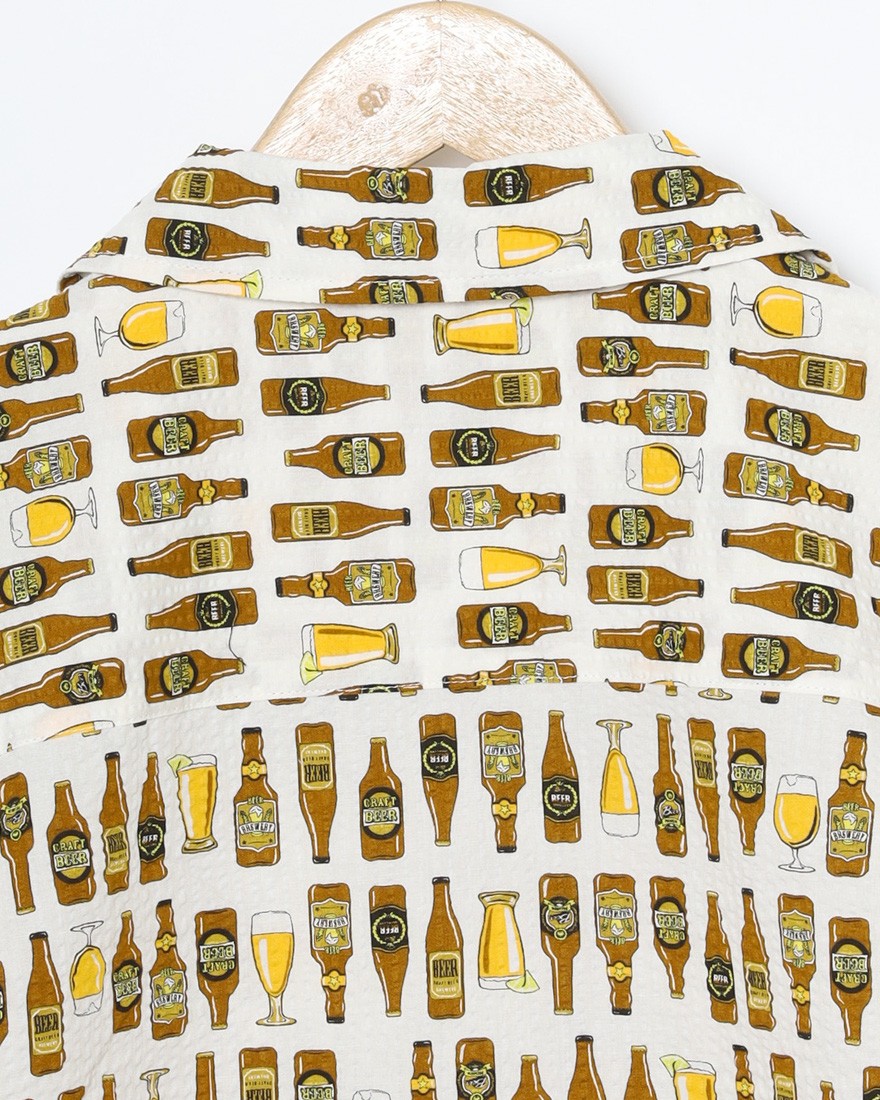 rin projectコットン サイクル 開襟シャツ【BEER/2279】12l