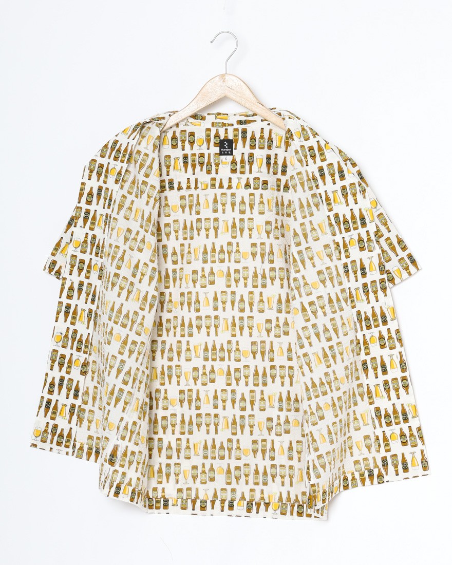 rin projectコットン サイクル 開襟シャツ【BEER/2279】15l