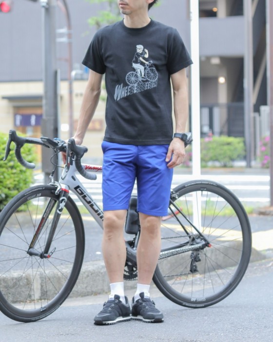 ＜東京ライフ＞ TOKYO WHEELS（トウキョウウィールズ） 自転車大好きオジサンTee【WHEEEEEELS】画像