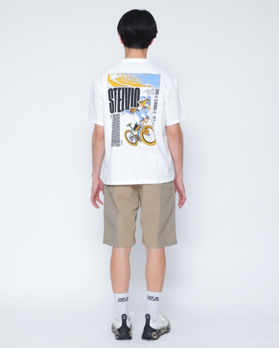 Cafe du Cyclisteユニセックス オーガニックコットン Tシャツ【COL STELVIO/コル・ステルヴィオ】03l