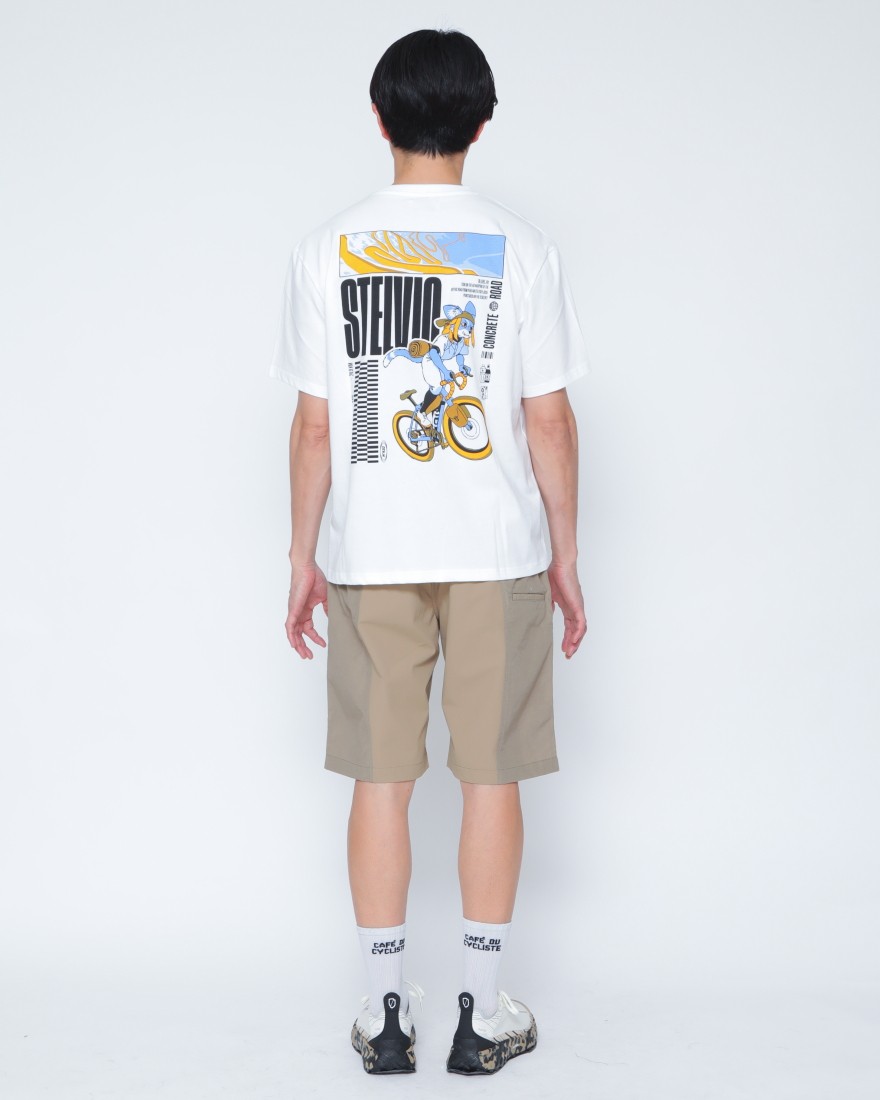 Cafe du Cyclisteユニセックス オーガニックコットン Tシャツ【COL STELVIO/コル・ステルヴィオ】03l