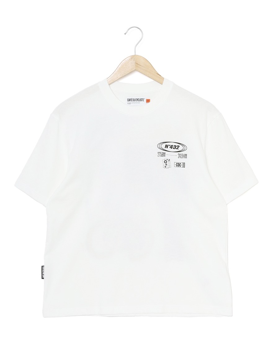 Cafe du Cyclisteユニセックス オーガニックコットン Tシャツ【COL STELVIO/コル・ステルヴィオ】c0