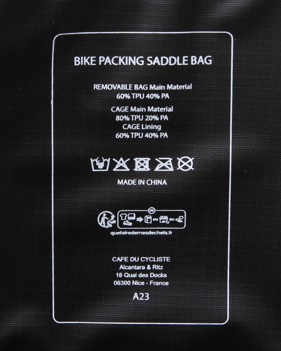 Cafe du Cycliste大型サドルバッグ【Bikepacking Saddle Bag 10L】15l
