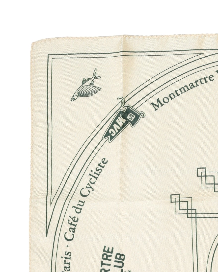 Cafe du Cyclisteシルク ネックスカーフ【CARRE DE SOIE MVC】05l