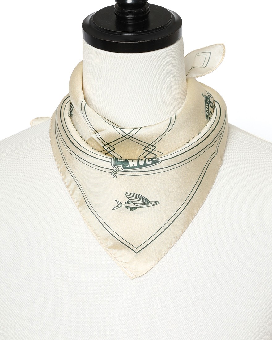 Cafe du Cyclisteシルク ネックスカーフ【CARRE DE SOIE MVC】11l