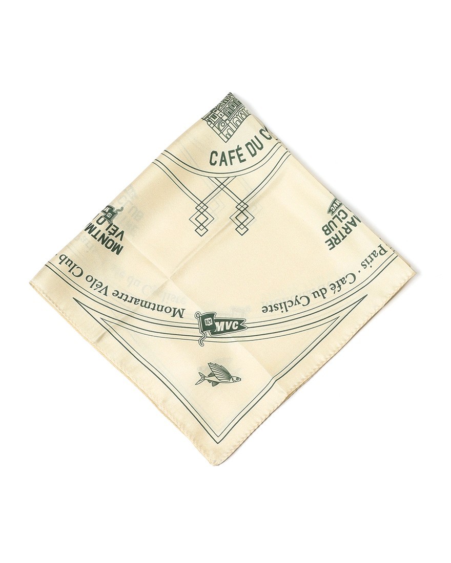 Cafe du Cyclisteシルク ネックスカーフ【CARRE DE SOIE MVC】ma