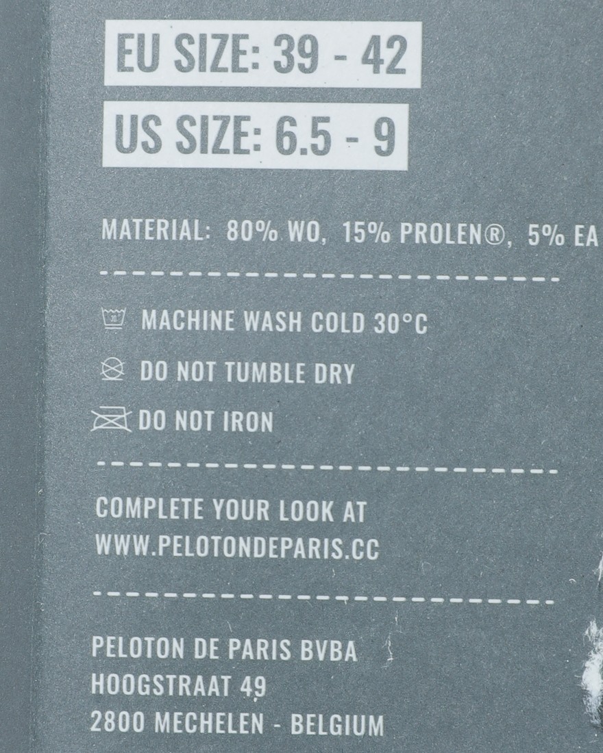 Peloton de Parisメリノソックス【Classic Lightweight Merino Cycling Socks】10l