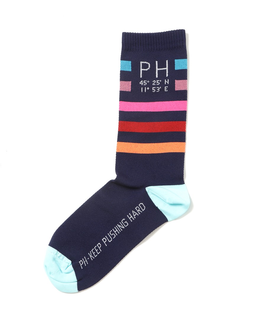 Push Hardサイクルソックス【BLADE STRIPES Blue】01l