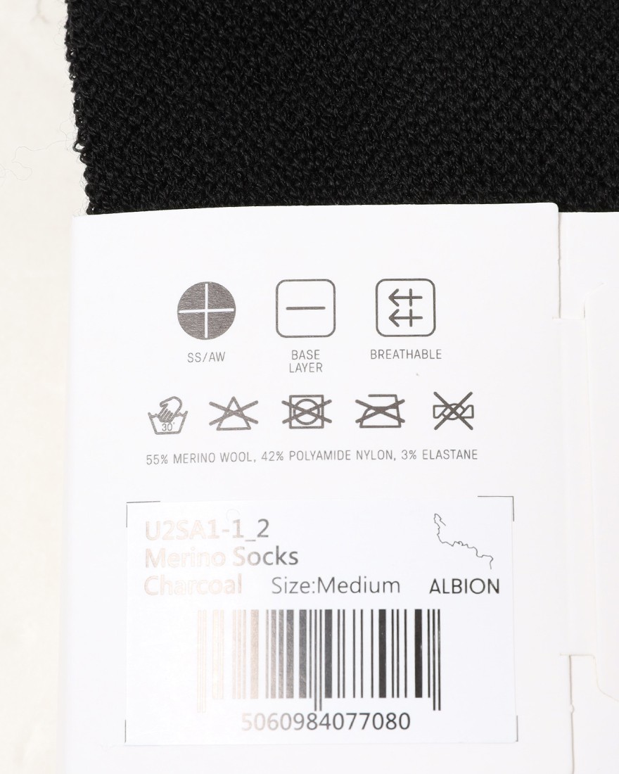 ALBIONサイクルソックス【ZOA MERINO SOCKS】15l