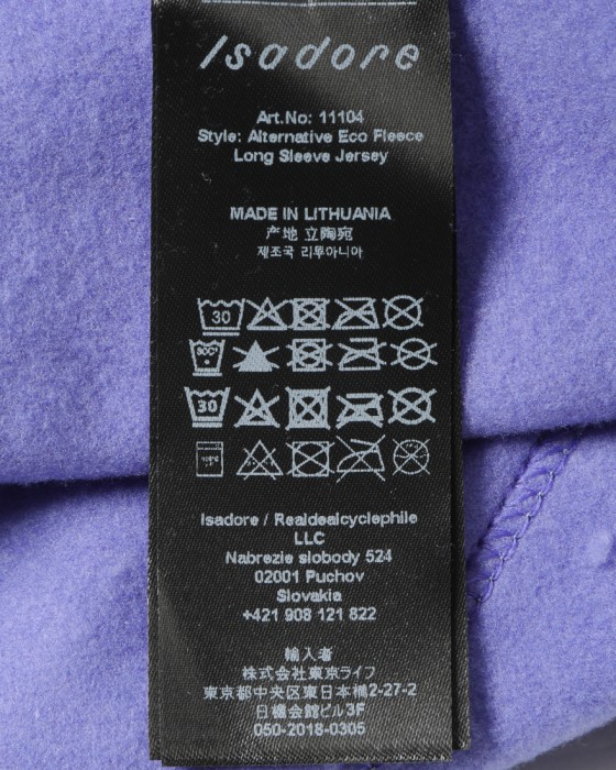 Isadoreロングスリーブジャージ【Alternative Eco Fleece Long Sleeve Jersey】24l