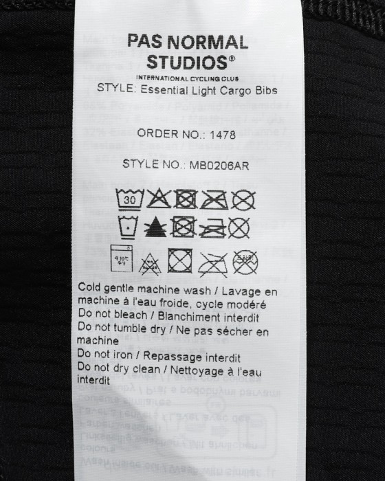 PAS NORMAL STUDIOSカーゴ ビブショーツ【Essential Light Cargo Bibs】24l