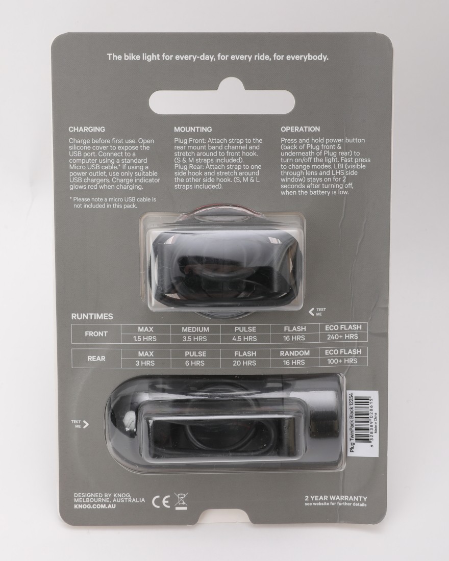 プラグライト【PLUG TWIN PACK Front  Rear】｜Knog（ノグ）｜TOKYOlife