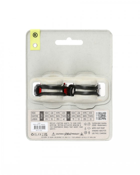 Knogフロント＆リア ライトセット【COBBER REFLEX TWINPACK】26l