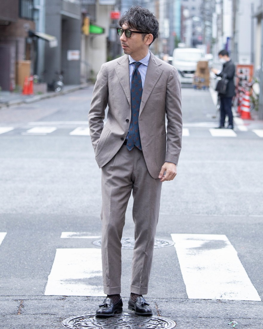 Atto vannucci 好配色　スフォデラート SALE】Atto Vannucci（アット ヴァンヌッチ）シルクステッチ小紋